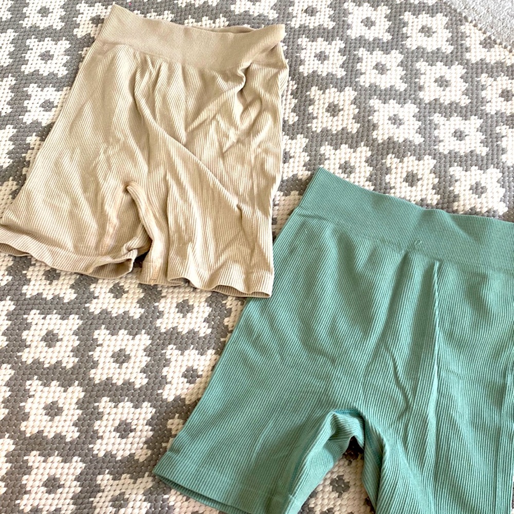 set of biker shorts